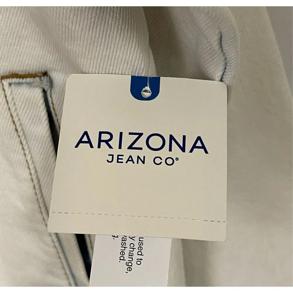 NWT ARIZONA JEAN CO Jacket Men's Small White Blue Extreme Bleach‎ Denim Cotton